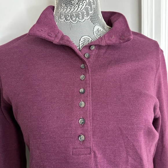Women Pink/Purple Natural Reflections Henley Pullover Cotton Blend Small petite - Picture 10 of 10
